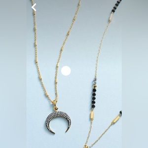 Deidre Double Horn Pendant Reversible Necklace